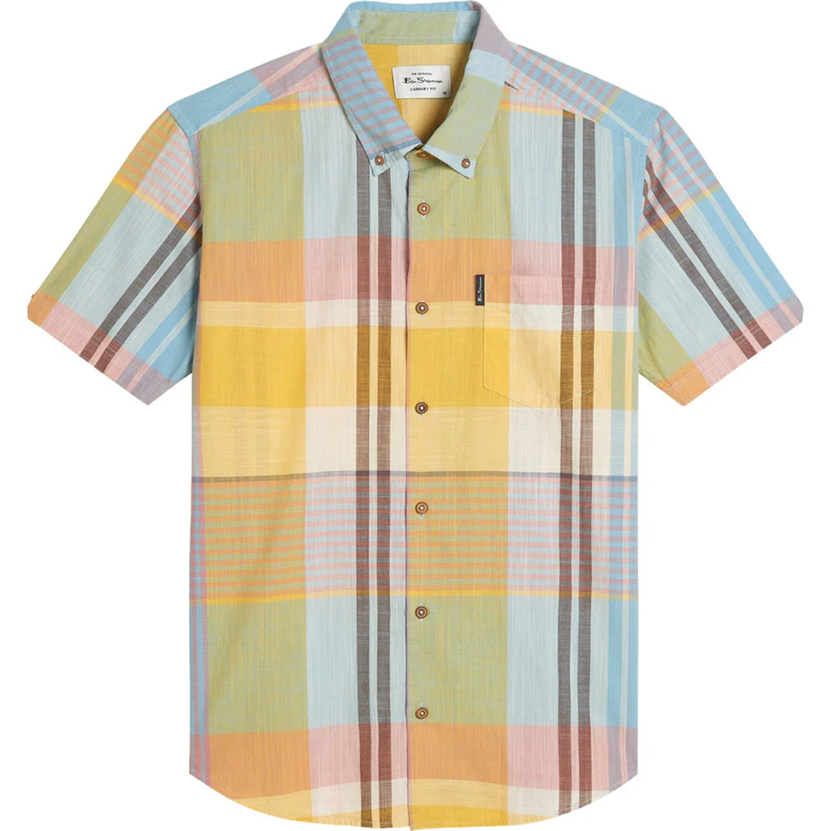 BEN SHERMAN LARGE MADRAS CHECK S/S SHIRT ZEST 1013435