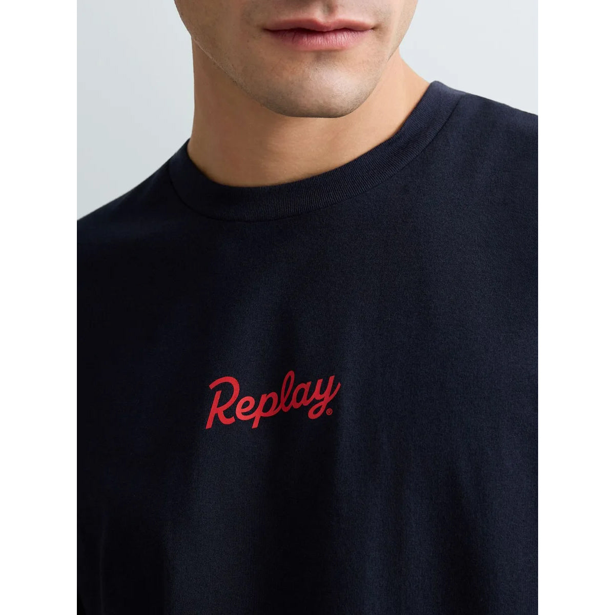 REPLAY FRONT & BACK LOGO NAVY T-SHIRT M3349