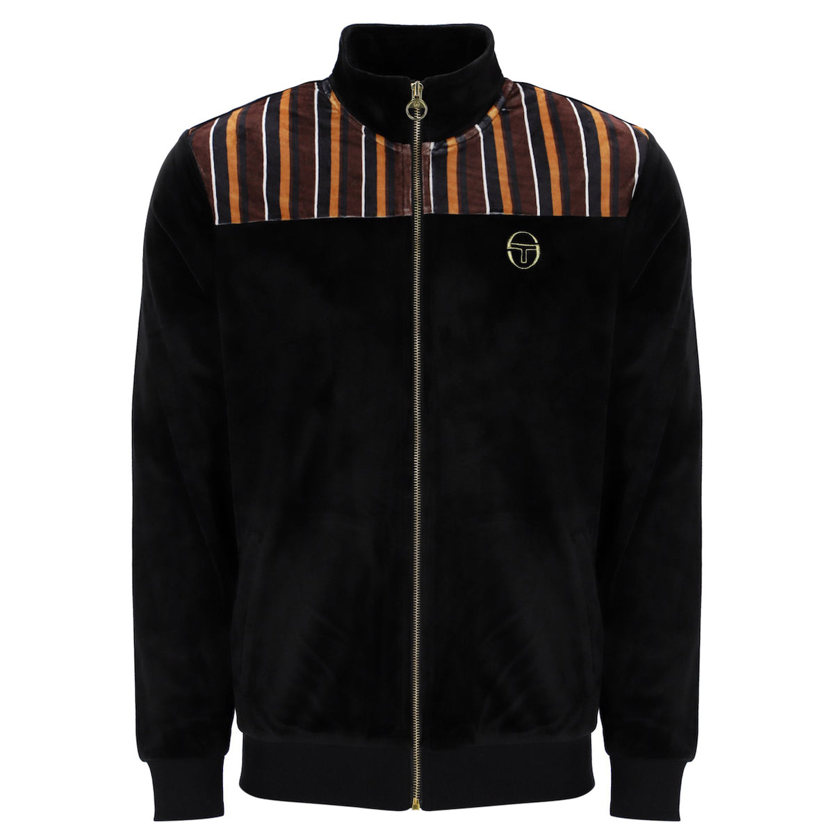 SERGIO TACCHINI GABIANO VELOUR BLACK TRACK TOP JACKET