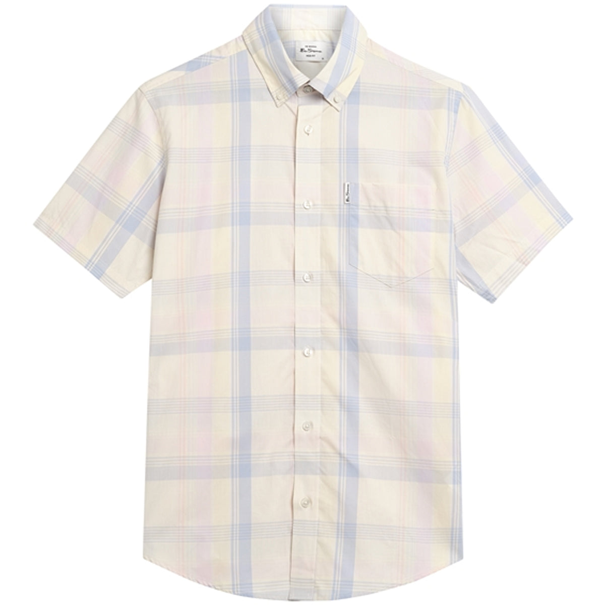 BEN SHERMAN BLOCK CHECK S/S SHIRT IVORY 1013431