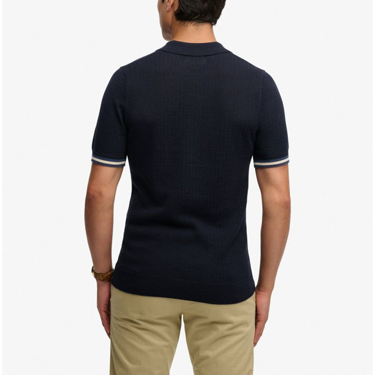 KNITTED TEXTURE S/S POLO NAVY K9T
