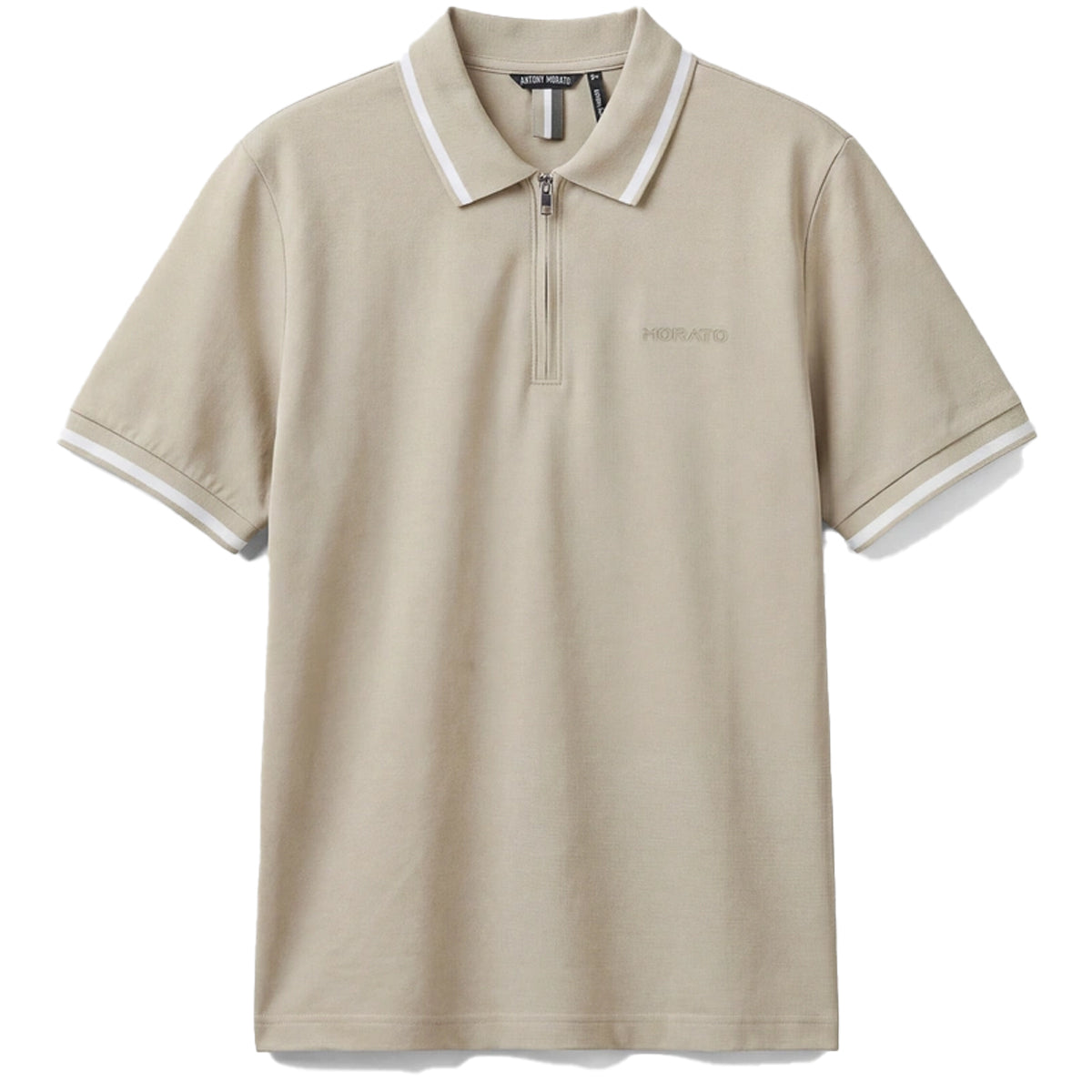 ANTONY MORATO ZIP NECK POLO BEIGE MMKS02638