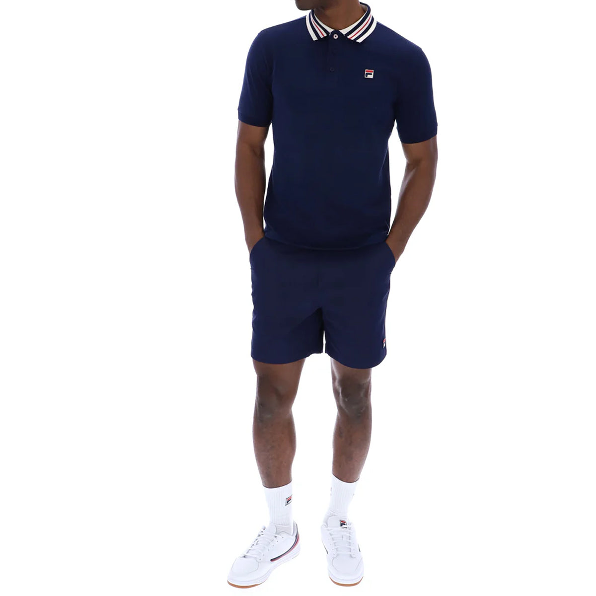 FILA ACHILLE HERITAGE TAPE POLO NAVY