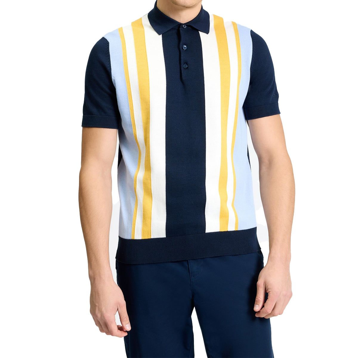 BEN SHERMAN VERTICAL STRIPE POLO NAVY 1013473