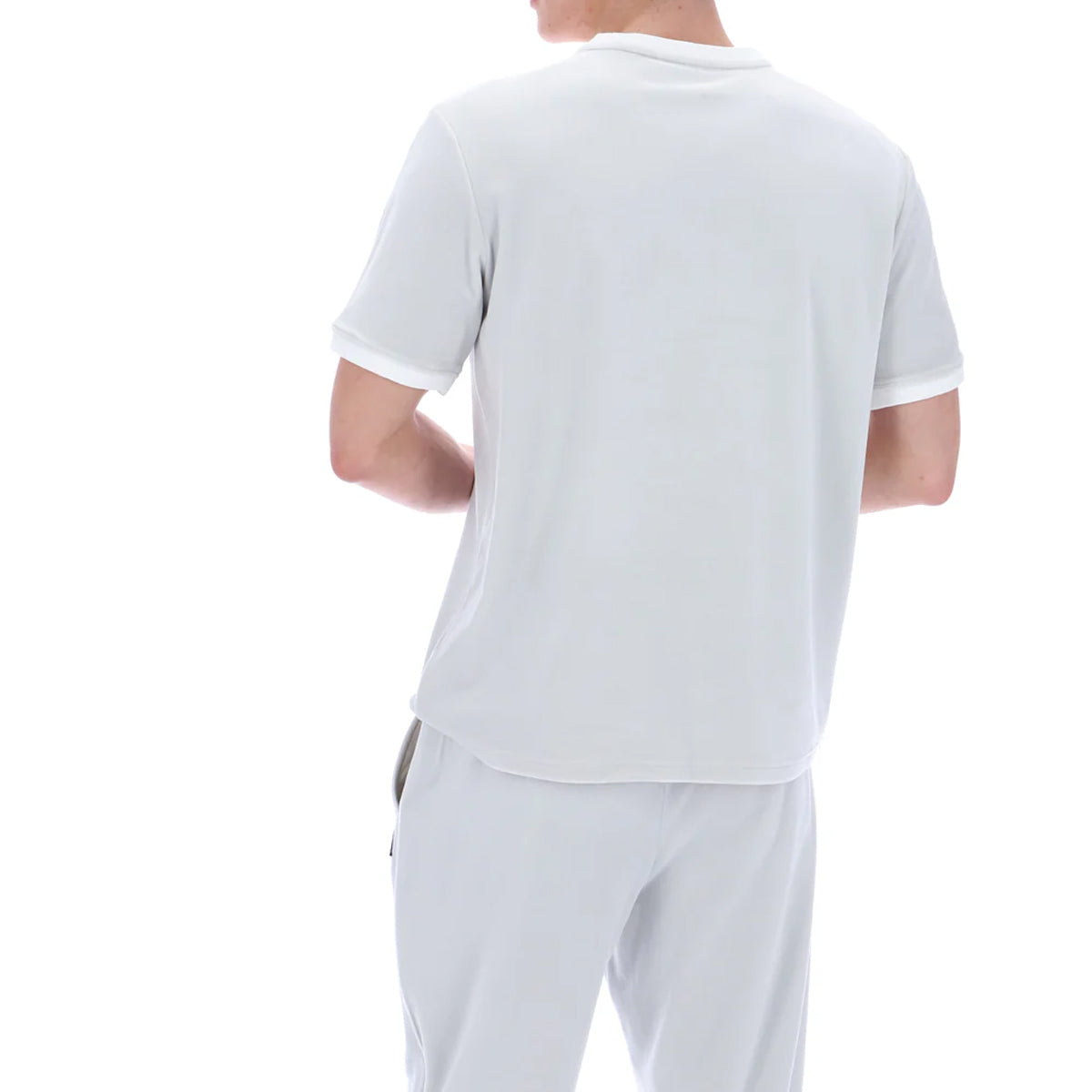 FILA BASILIO VELOUR T-SHIRT WITH PIPING DAWN BLUE/WHITE