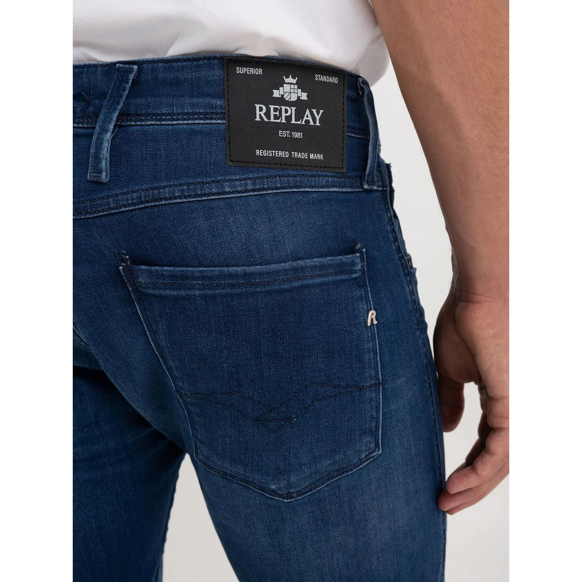 REPLAY ANBASS POWER STRETCH BLUE JEANS M914 41A C33 007