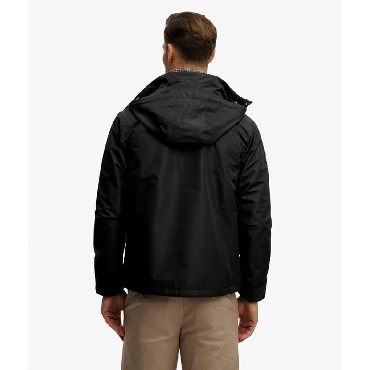 SUPERDRY HOODED SHELL BLACK JACKET