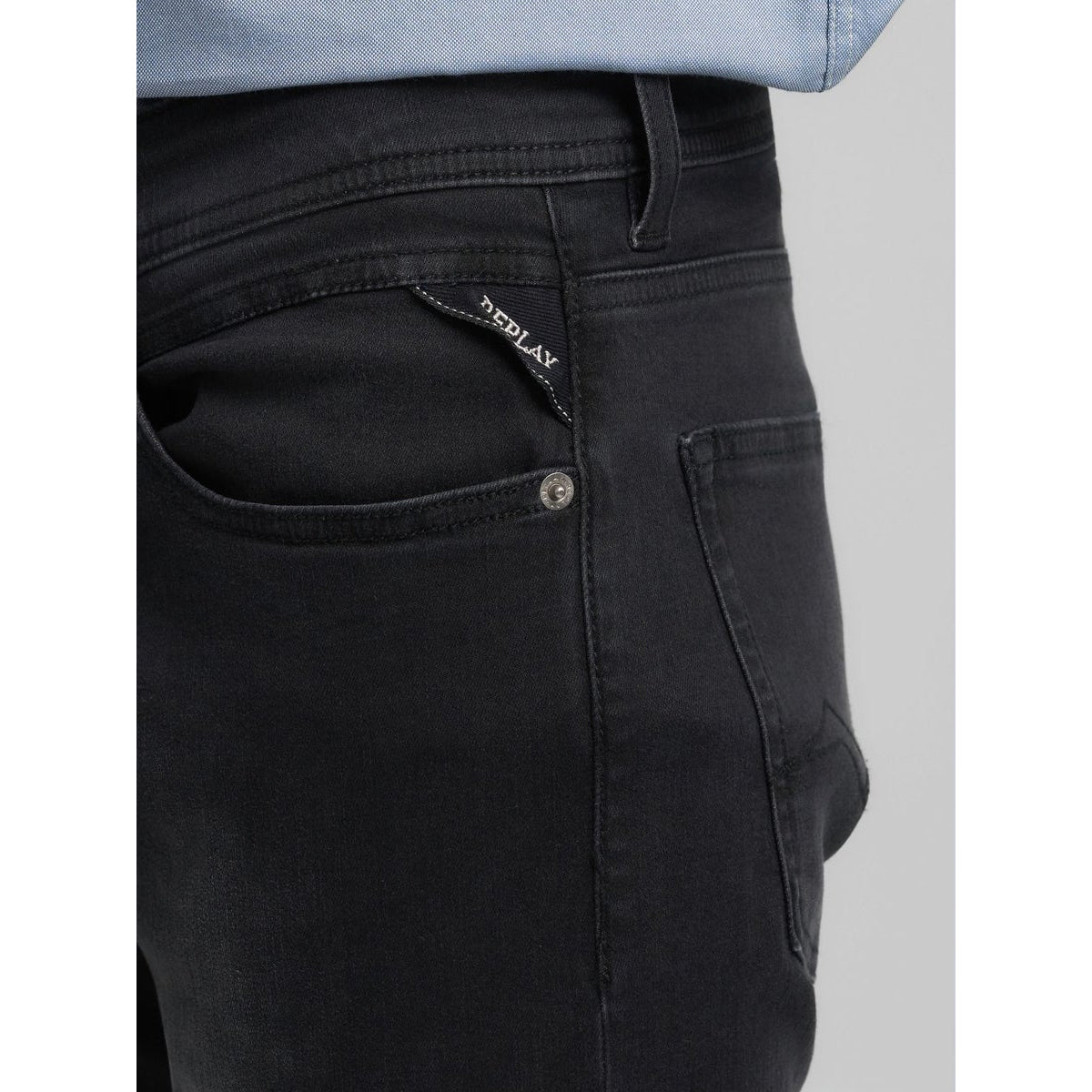 GROVER POWER STRETCH STRAIGHT JEANS BLACK WASHED MA972 103 C36