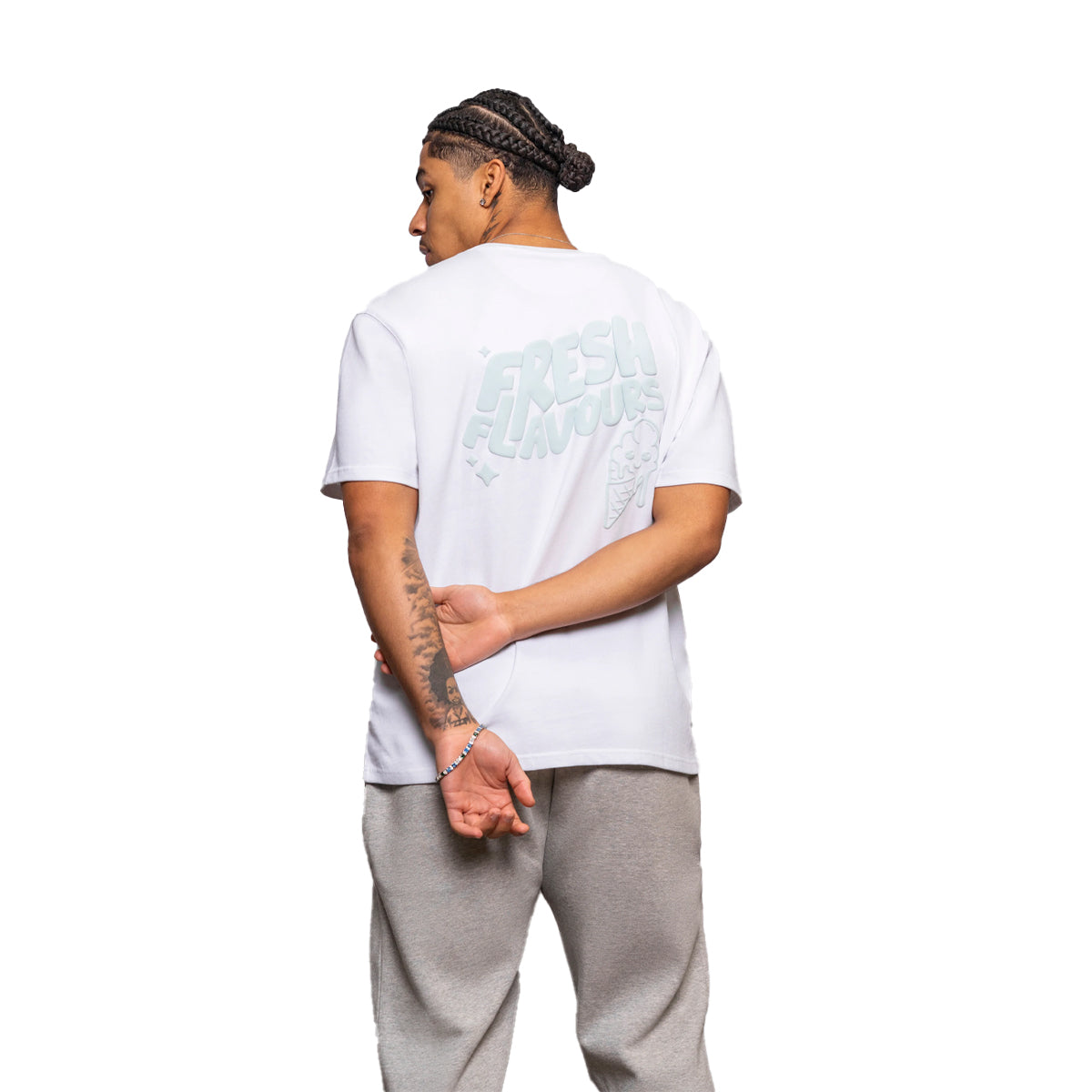 FRESH FLAVOURS CREW NECK WHITE T-SHIRT