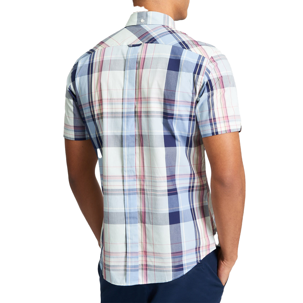 BEN SHERMAN OVERSIZED CHECK S/S SHIRT BLUE GREY 1013433