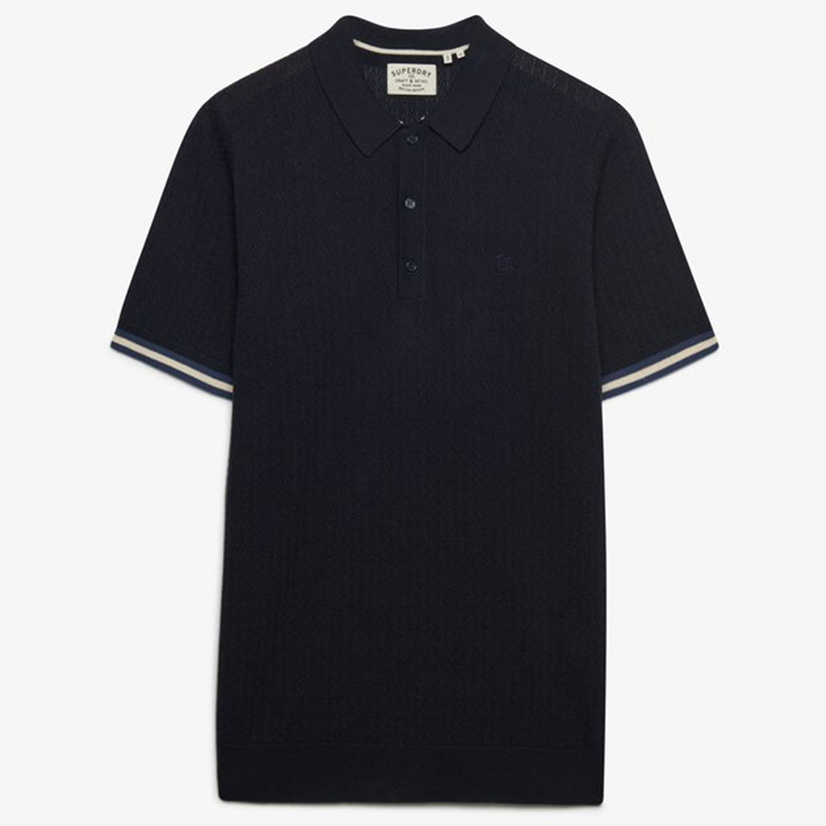 KNITTED TEXTURE S/S POLO NAVY K9T
