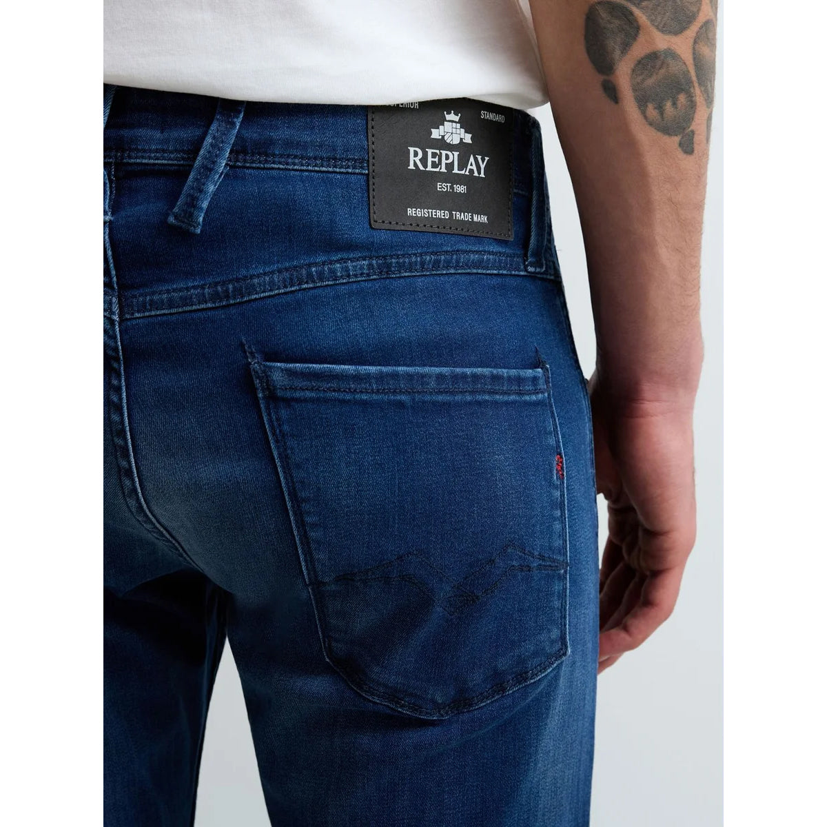 REPLAY ANBASS POWER STRETCH BLUE JEANS M914 41A C33 007
