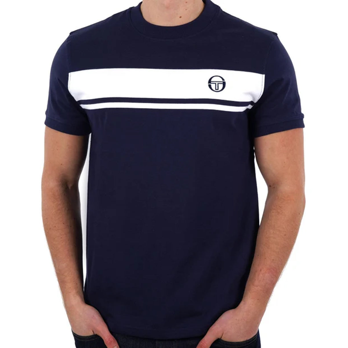 SERGIO TACCHINI MASTER CREW T-SHIRT NAVY/WHITE