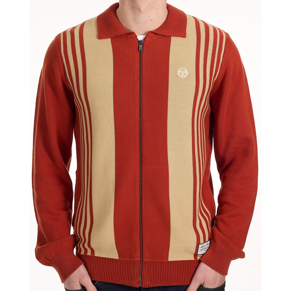 CIPRI KNIT CARDIGAN TAN/TARRACOTTA