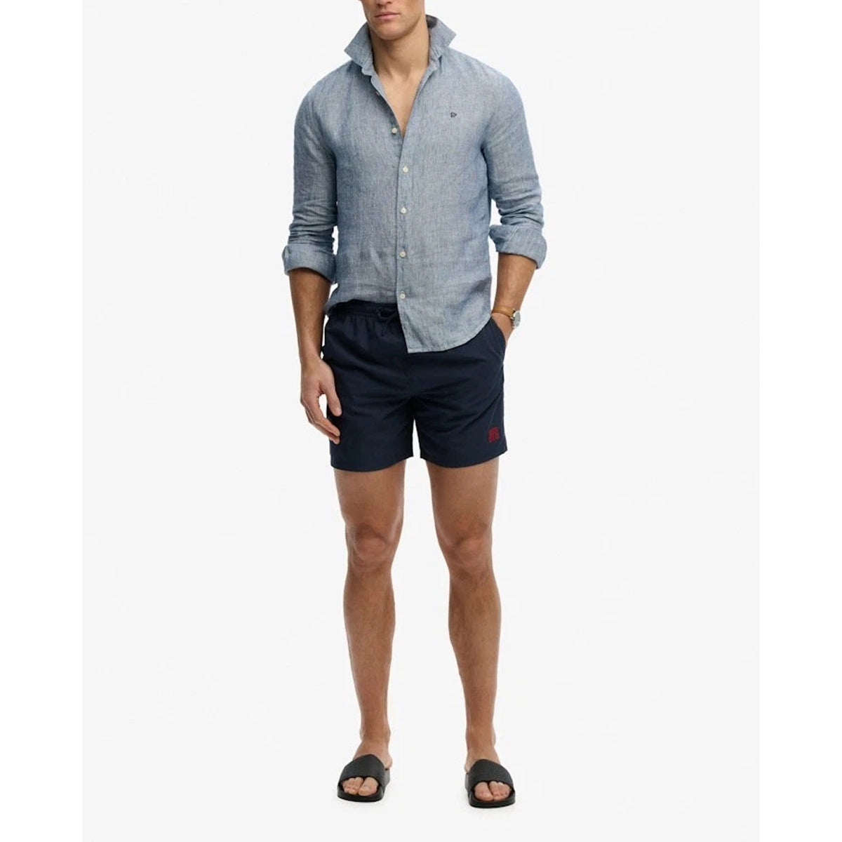 SUPERDRY MONOGRAM POOL SLIDE BLACK 02A MF310290A
