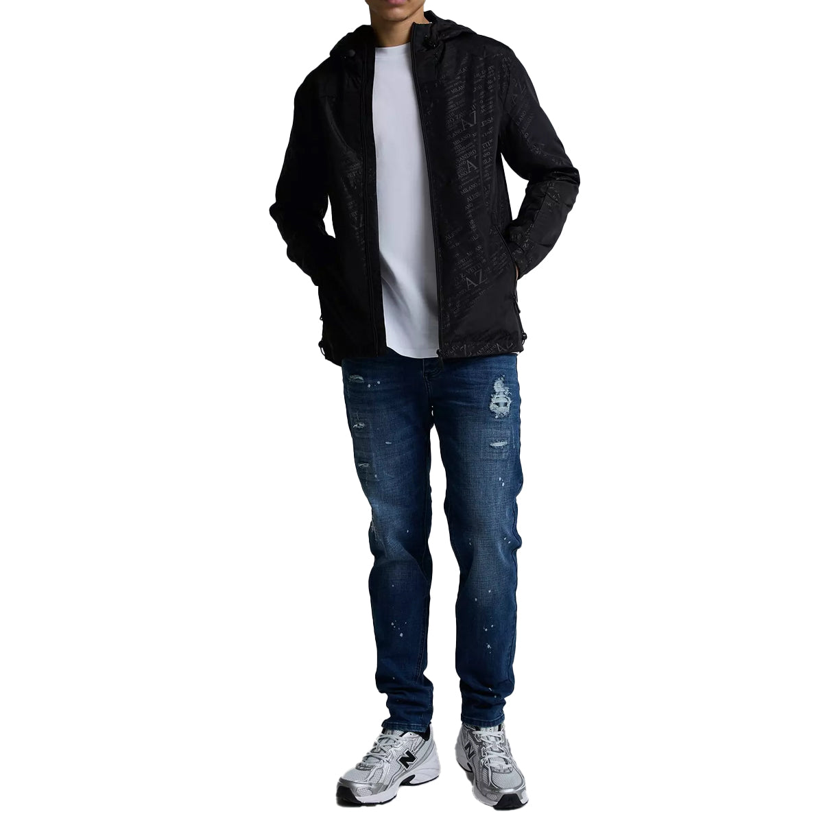 ALESSANDRO ZAVETTI ALZETTA WINDBREAKER ALL OVER PRINT BLACK