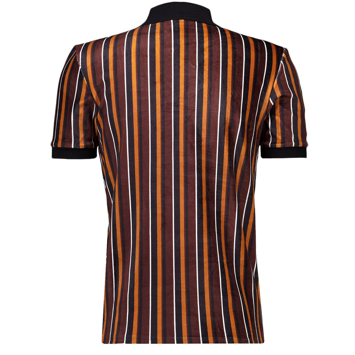 SERGIO TACCHINI LOMAZZO VELOUR POLO TOP BLACK MULTI STRIPE