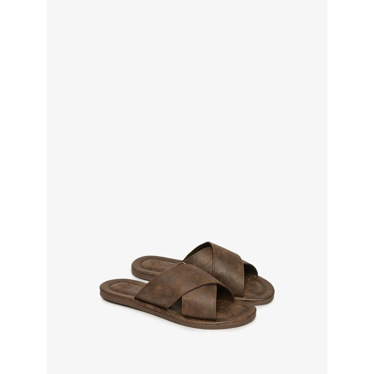 SUPERDRY VINTAGE CROSS STRAP SLIDE DARK BROWN 040 MF310286A