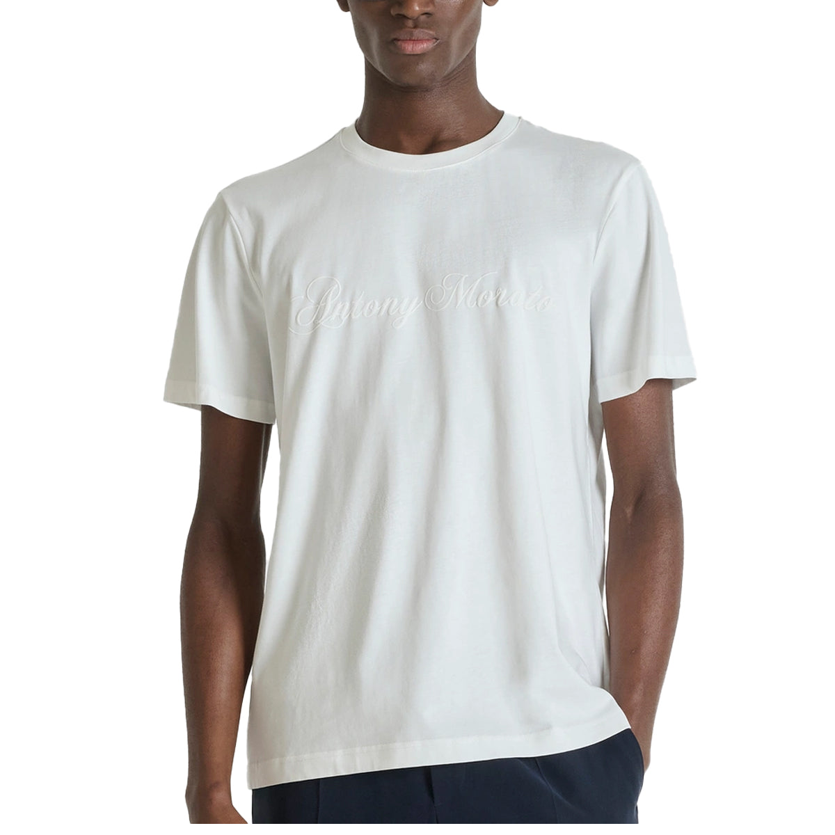 ANTONY MORATO SCRIPT LOGO  T-SHIRT CREAM MMKS02634