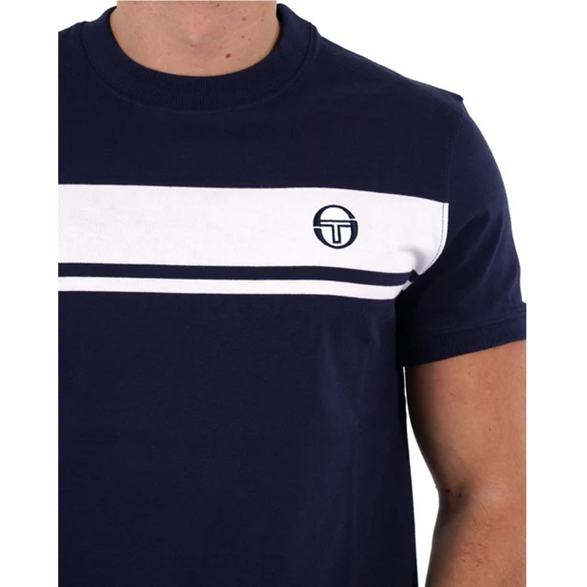 SERGIO TACCHINI MASTER CREW T-SHIRT NAVY/WHITE