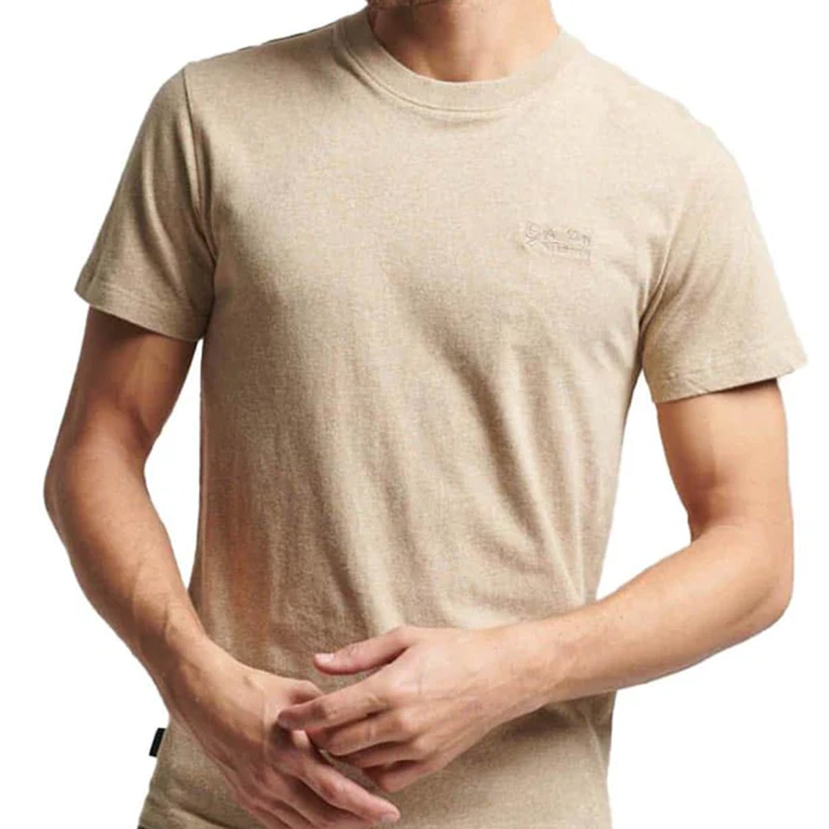 SUPERDRY ESSENTIAL LOGO EMB T-SHIRT TAN BROWN 9XE
