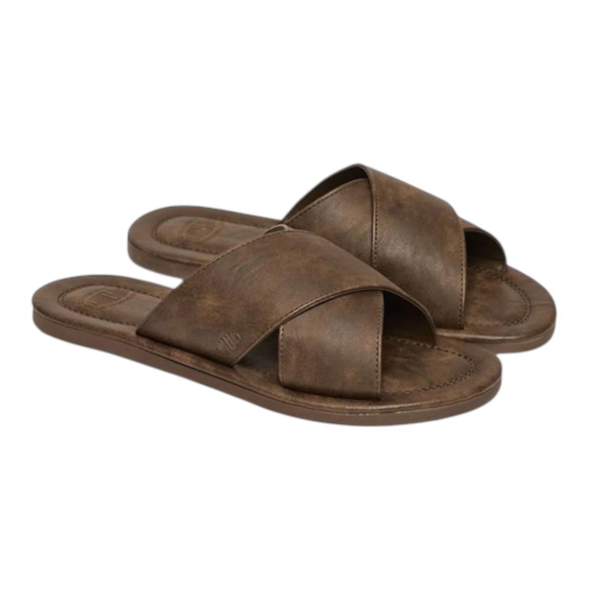 SUPERDRY VINTAGE CROSS STRAP SLIDE DARK BROWN 040 MF310286A