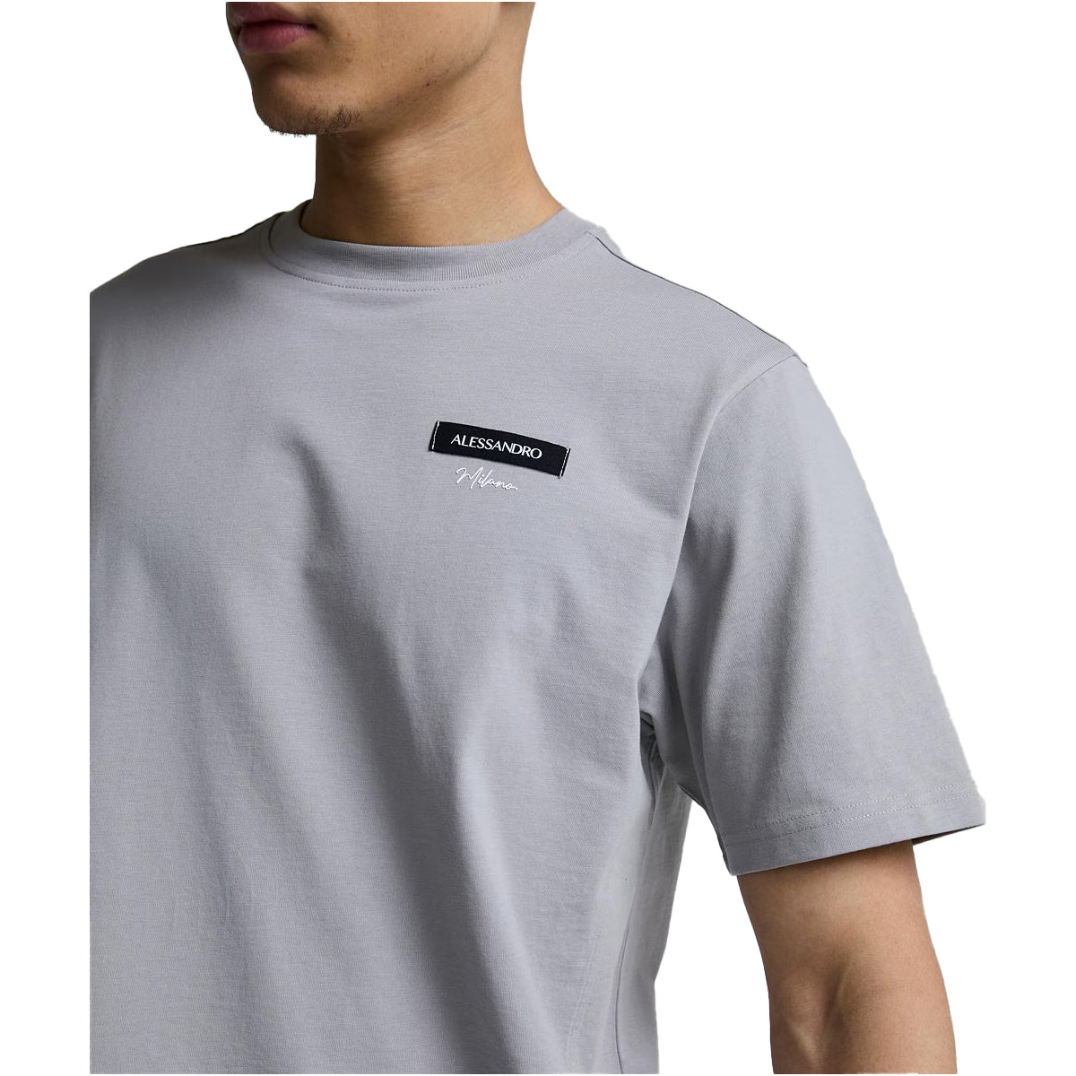 ALESSANDRO ZAVETTI CENERELLO BADGE T-SHIRT CLOUD GREY