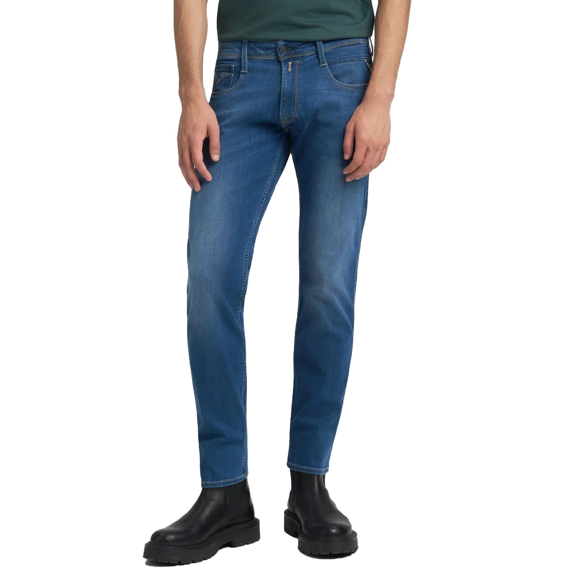 REPLAY ANBASS POWER STRETCH STONEWASH BLUE JEANS M914 41A C38 007