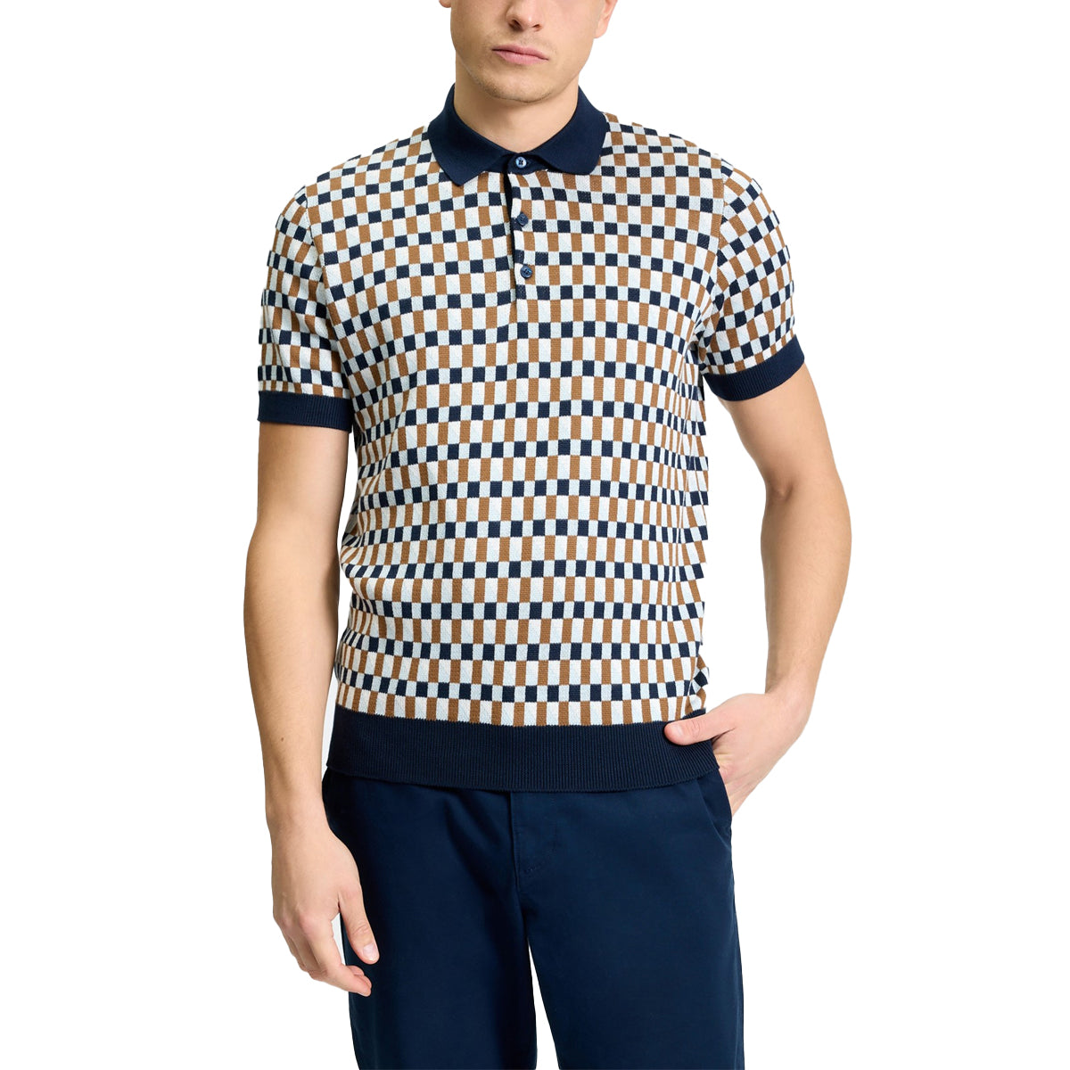 BEN SHERMAN ALL OVER JAQUARD POLO NAVY 1013472