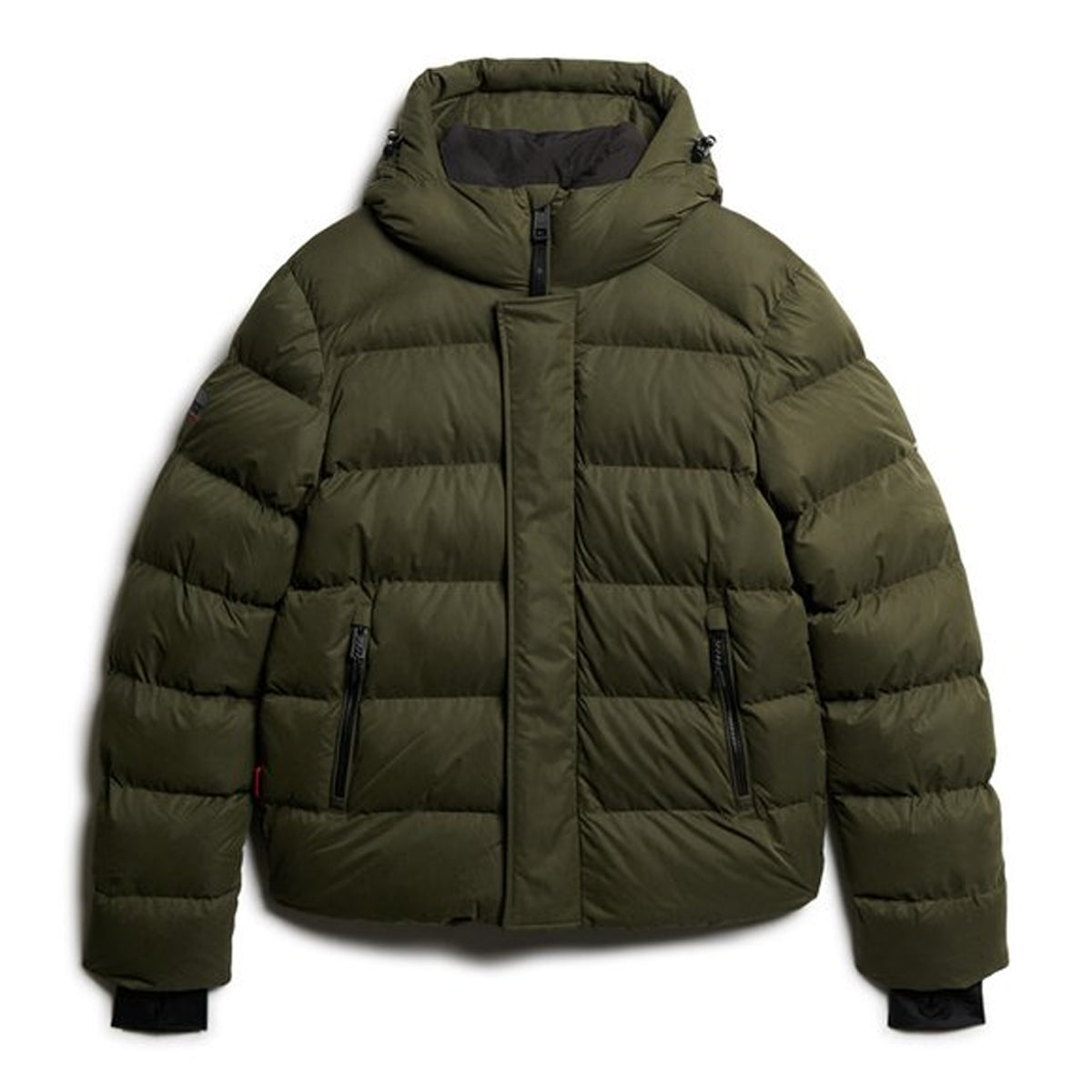 HOODED MICROFIBRE SPORT PUFFER ARMY KHAKI ZC3