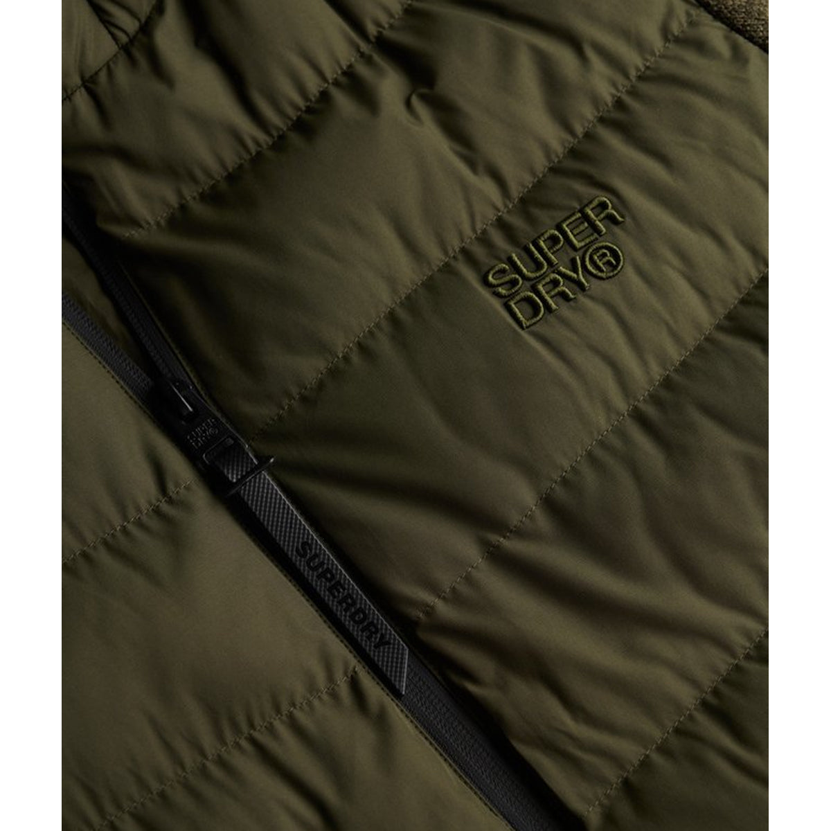 HOODED STORM KNIT HYBRID JACKET KHAKI GREEN B9X
