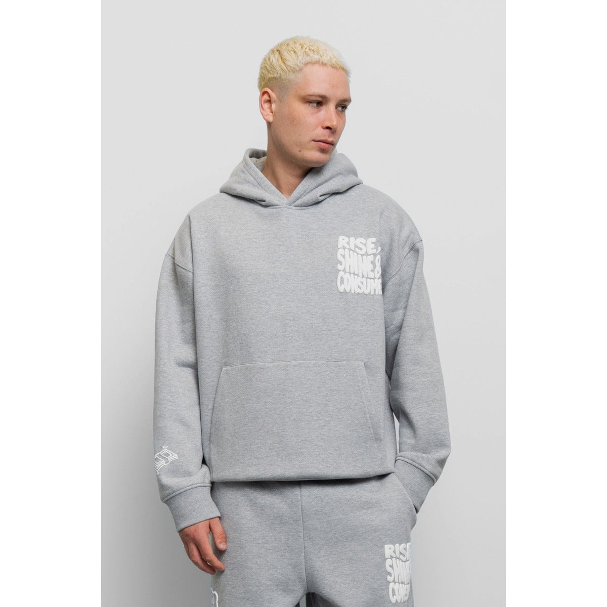 FRESH FLAVOURS RISE, SHINE & CONSUME HOODIE LIGHT GREY