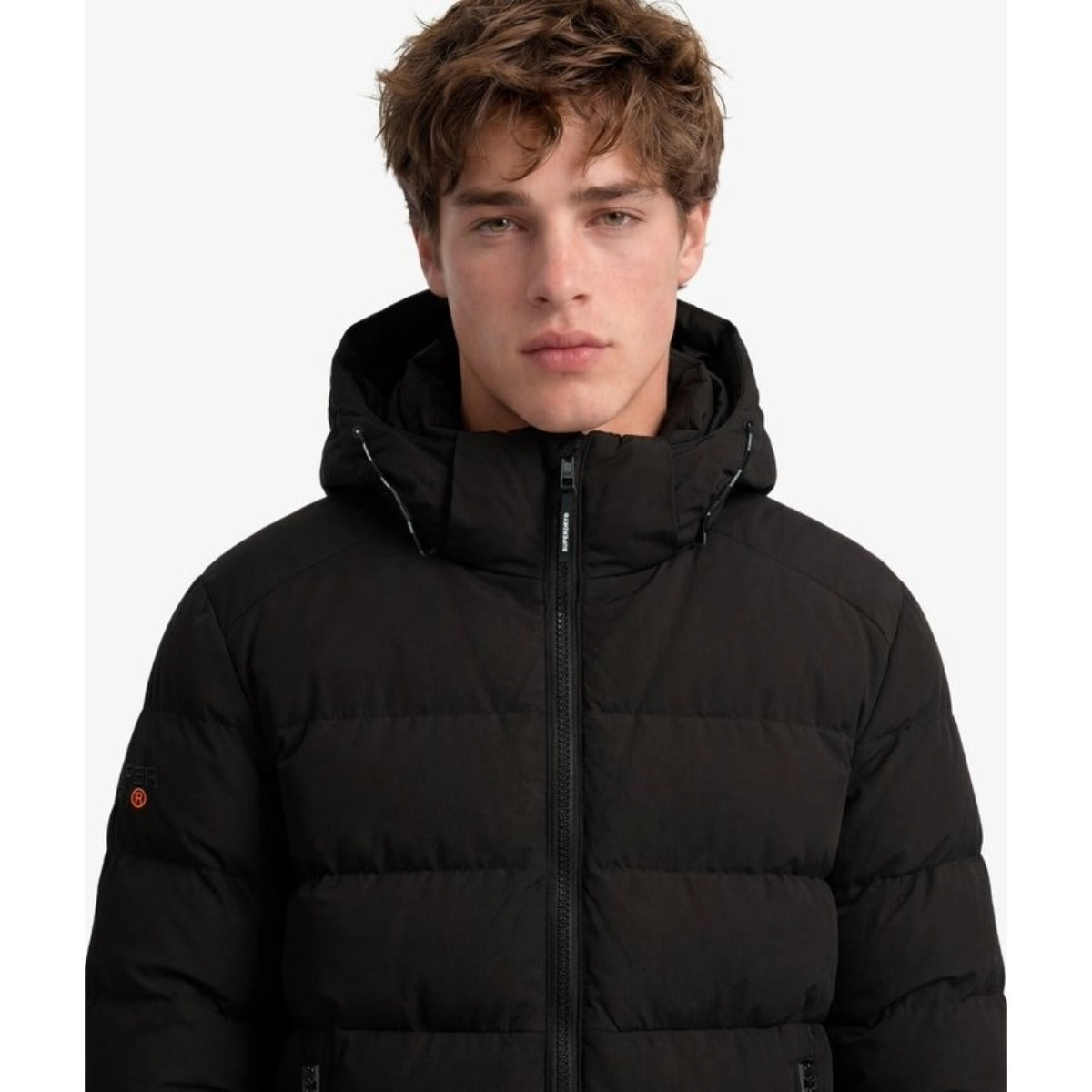 SUPERDRY HOODED SPORTS PUFFER JACKET BLACK 16A