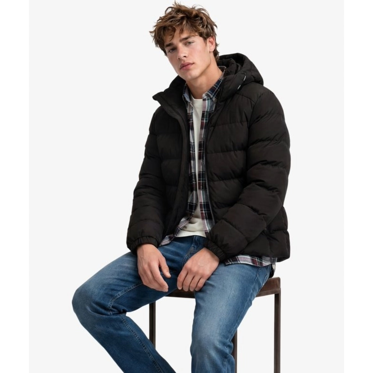 SUPERDRY HOODED SPORTS PUFFER JACKET BLACK 16A