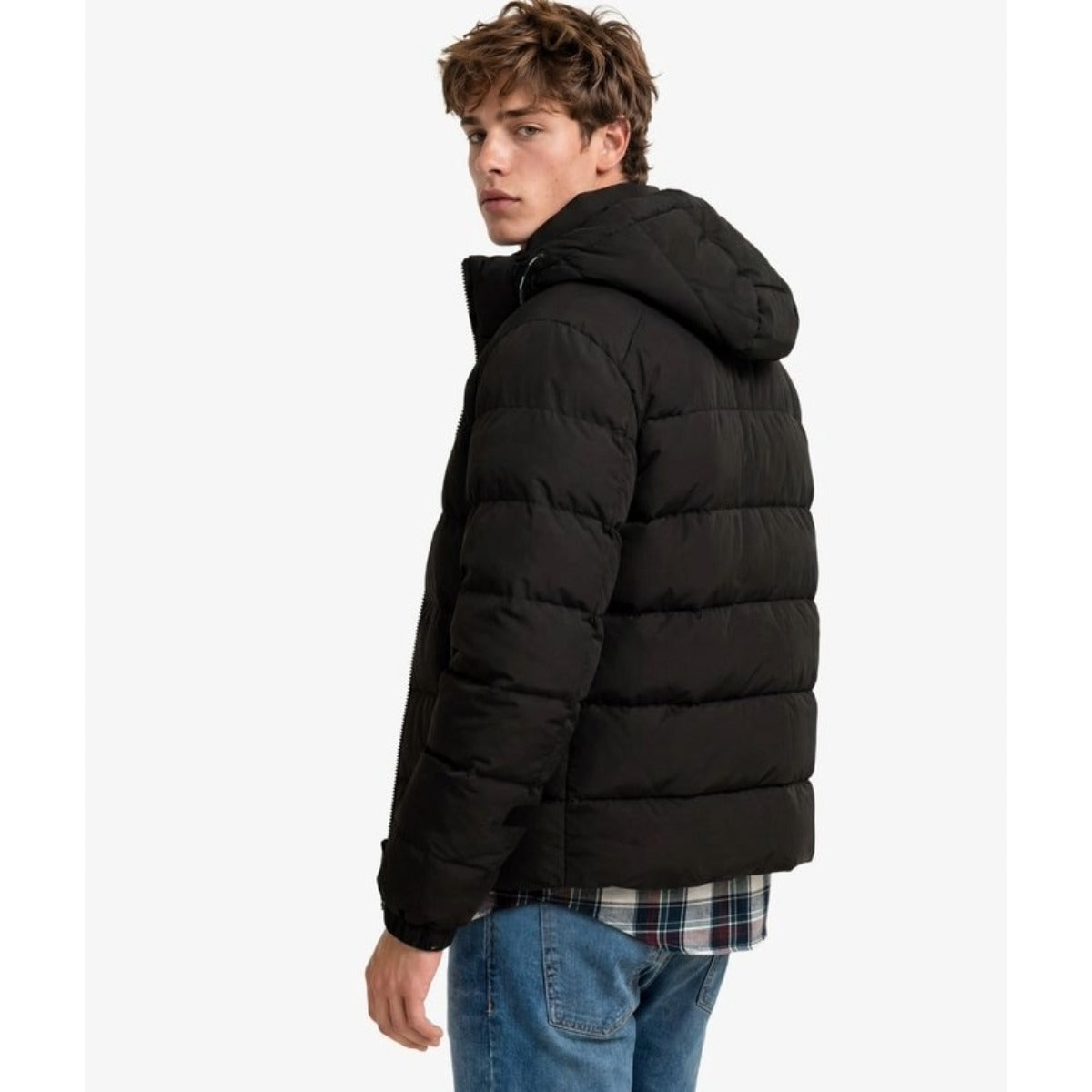 SUPERDRY HOODED SPORTS PUFFER JACKET BLACK 16A