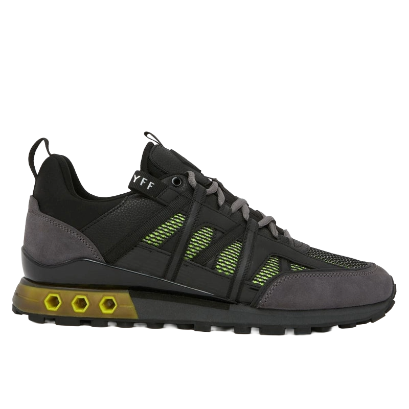 CRUYFF FEARIA FUTURA FLUORO/REFLECTIVE BLACK TRAINERS CC261060
