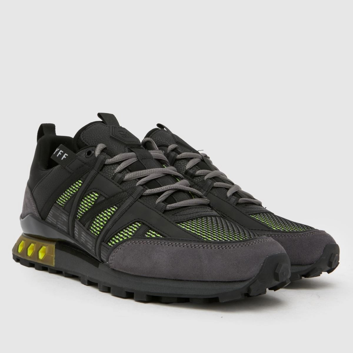 CRUYFF FEARIA FUTURA FLUORO/REFLECTIVE BLACK TRAINERS CC261060