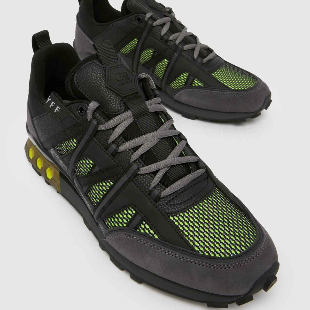 CRUYFF FEARIA FUTURA FLUORO/REFLECTIVE BLACK TRAINERS CC261060