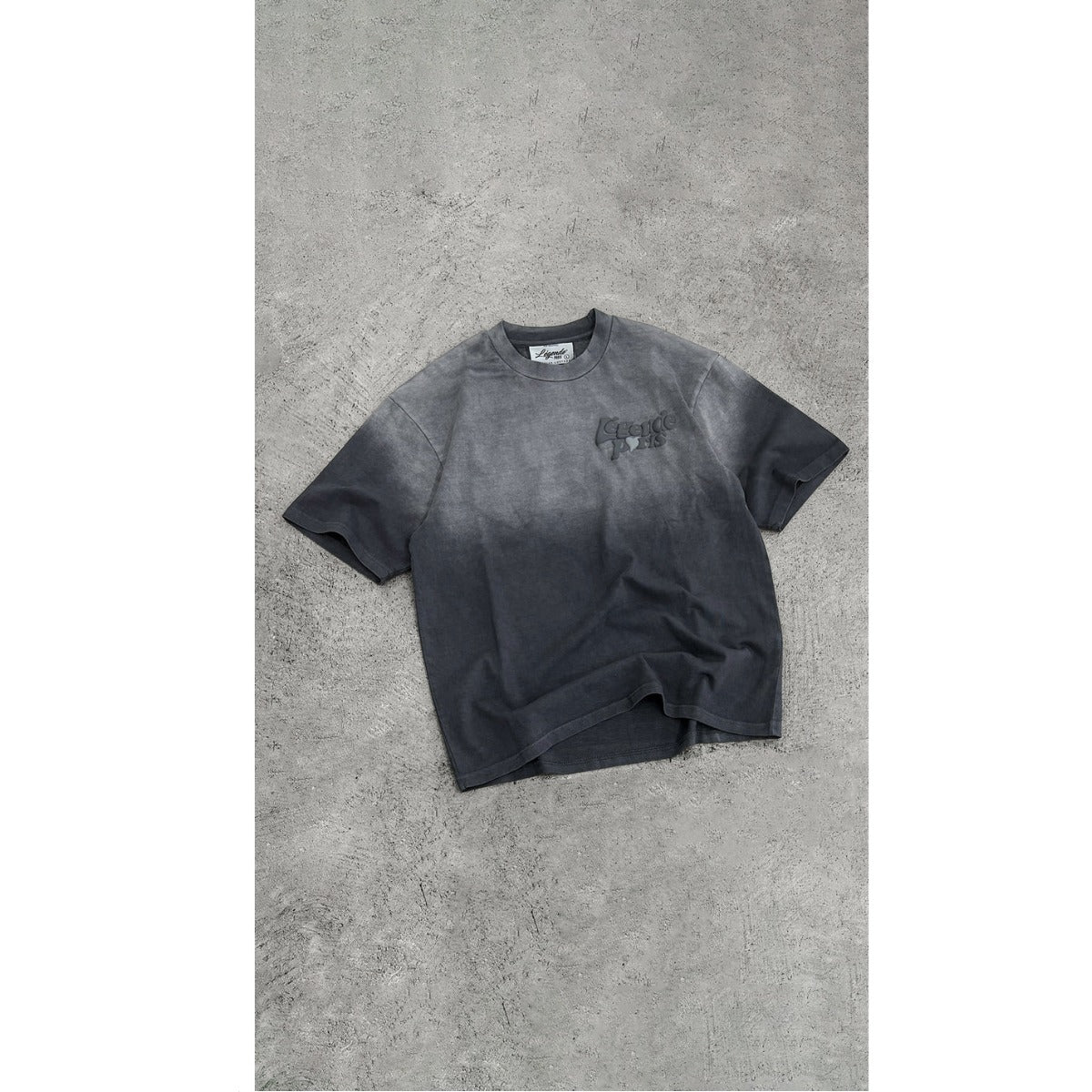 LEGENDE PARIS LND GRADIENT T-SHIRT WASHED CHARCOAL