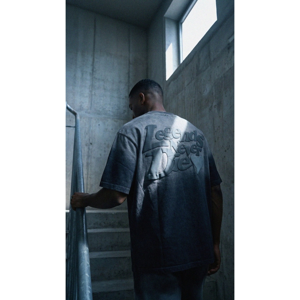 LEGENDE PARIS LND GRADIENT T-SHIRT WASHED CHARCOAL