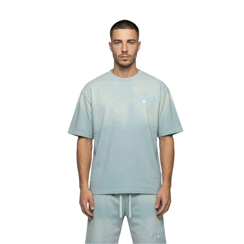 LEGENDE PARIS LND GRADIENT T-SHIRT WASHED SKY BLUE