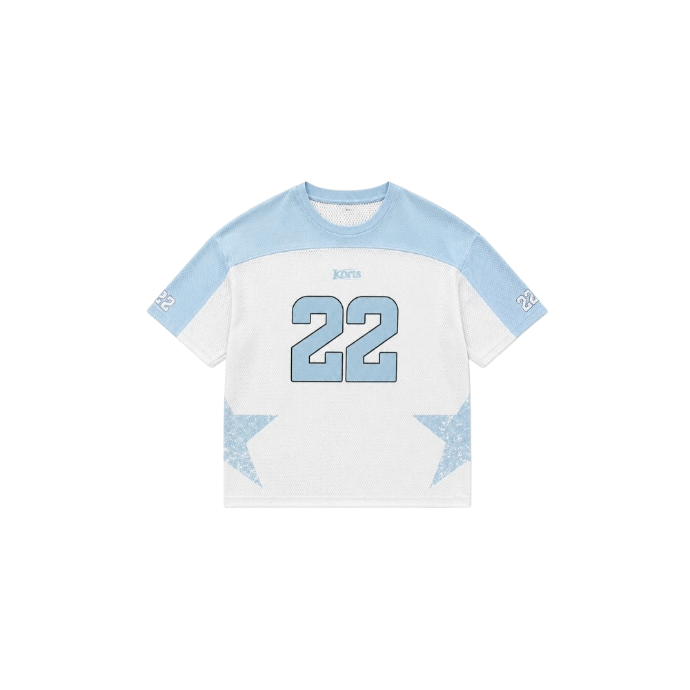 KORTSIIDE HARLEM JERSEY TOP WHITE/BLUE