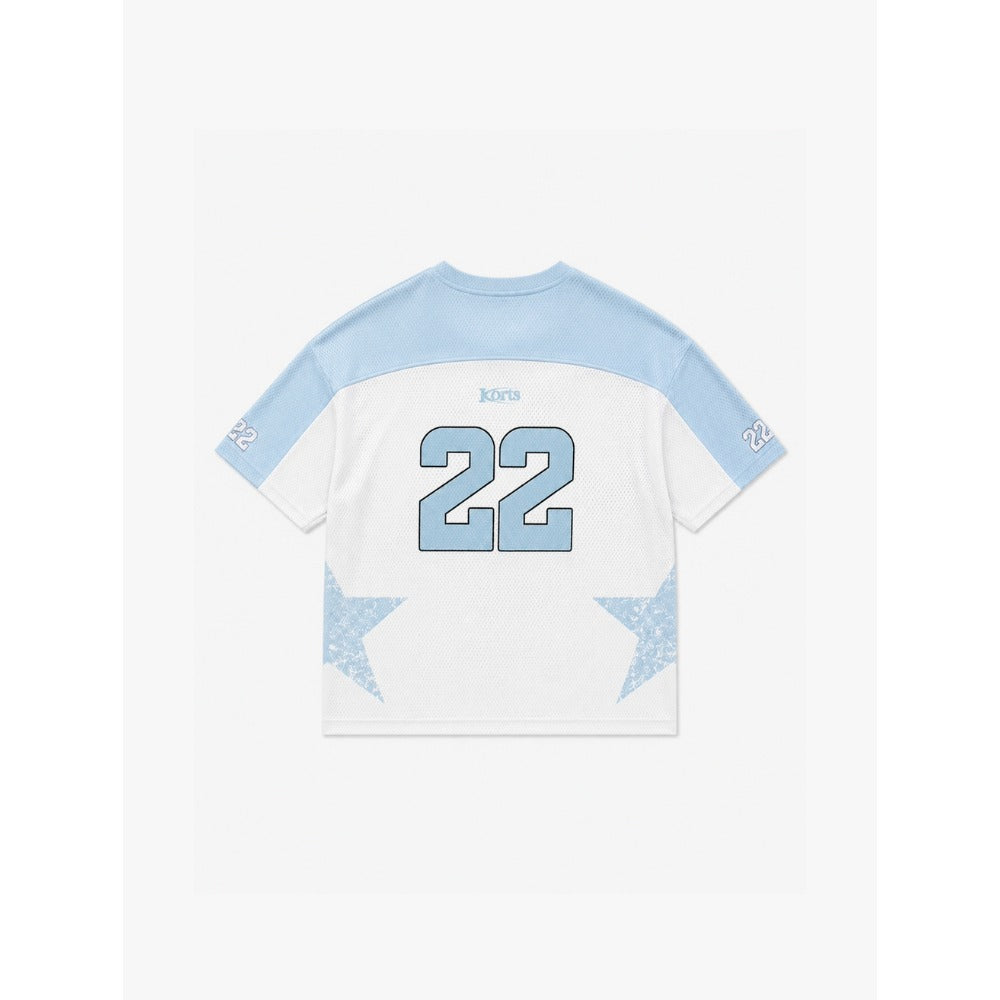 KORTSIIDE HARLEM JERSEY TOP WHITE/BLUE