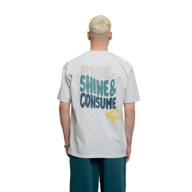FRESH FLAVOURS CREW NECK RISE ECRU/GREEN T-SHIRT