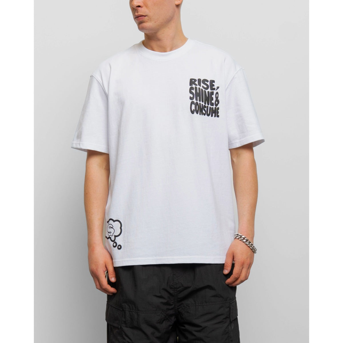 FRESH FLAVOURS CREW NECK RISE WHITE/BLACK T-SHIRT