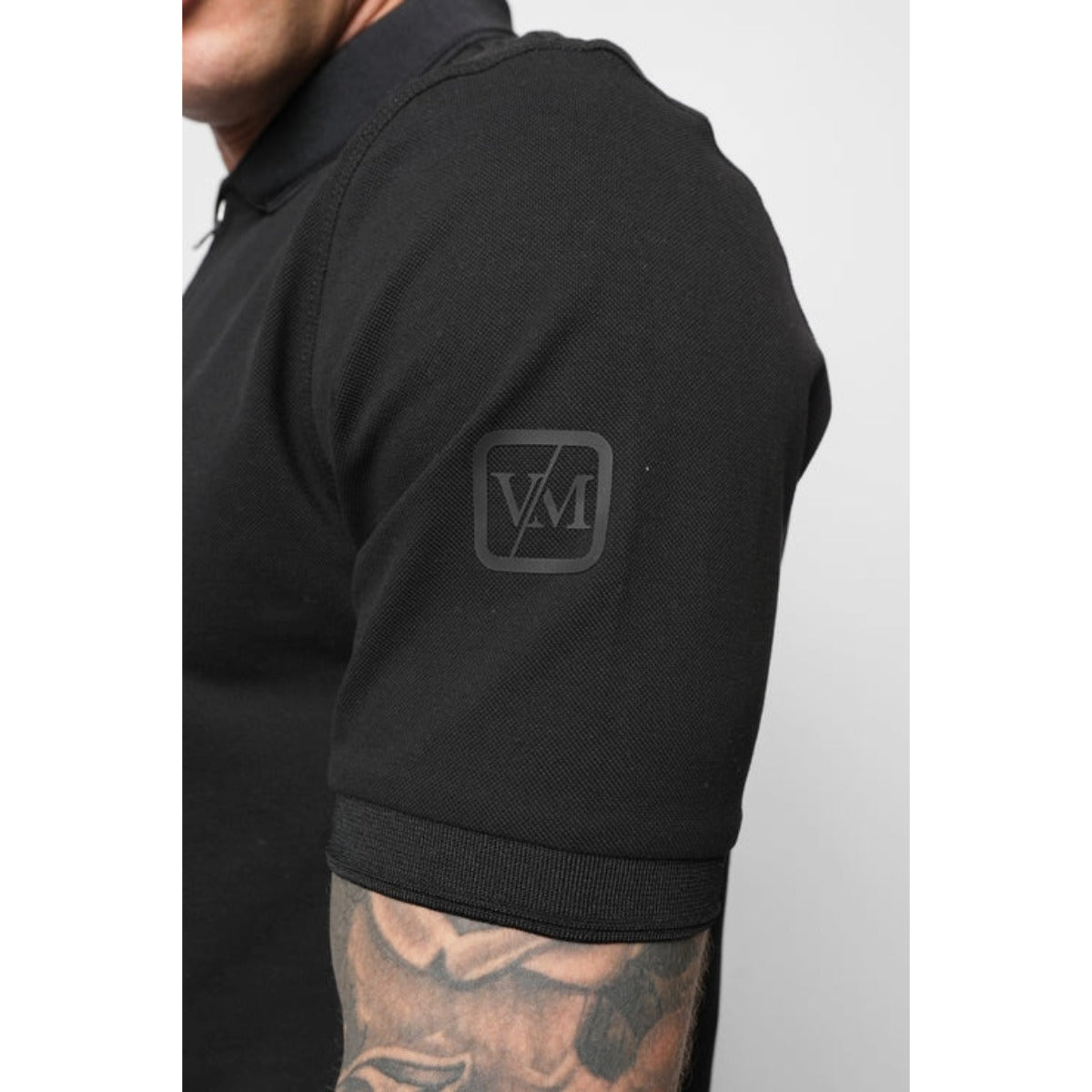 VALERE LUXE MERCERISED PIQUE POLO BLACK