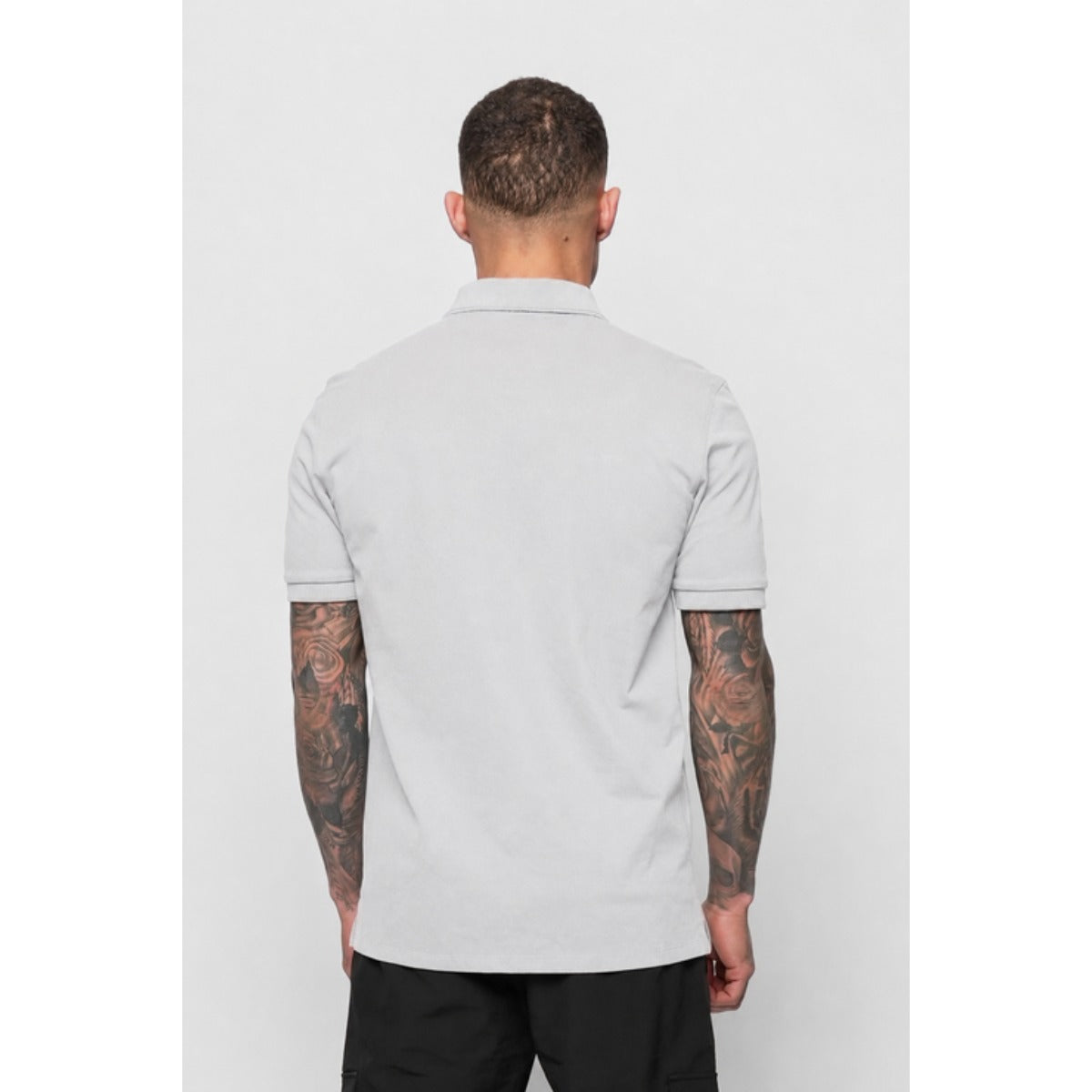 VALERE LUXE MERCERISED PIQUE POLO GREY