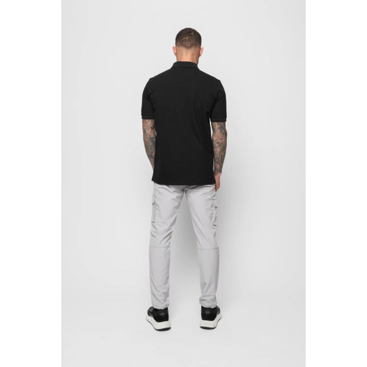 VALERE LUXE MERCERISED PIQUE POLO BLACK