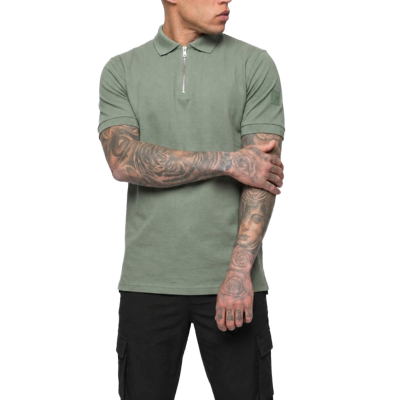 VALERE LUXE MERCERISED PIQUE POLO KHAKI