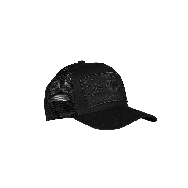 CHRISTIAN ROSE WASHED ICONIC II PLATE BLACK/BLACK METALLIC